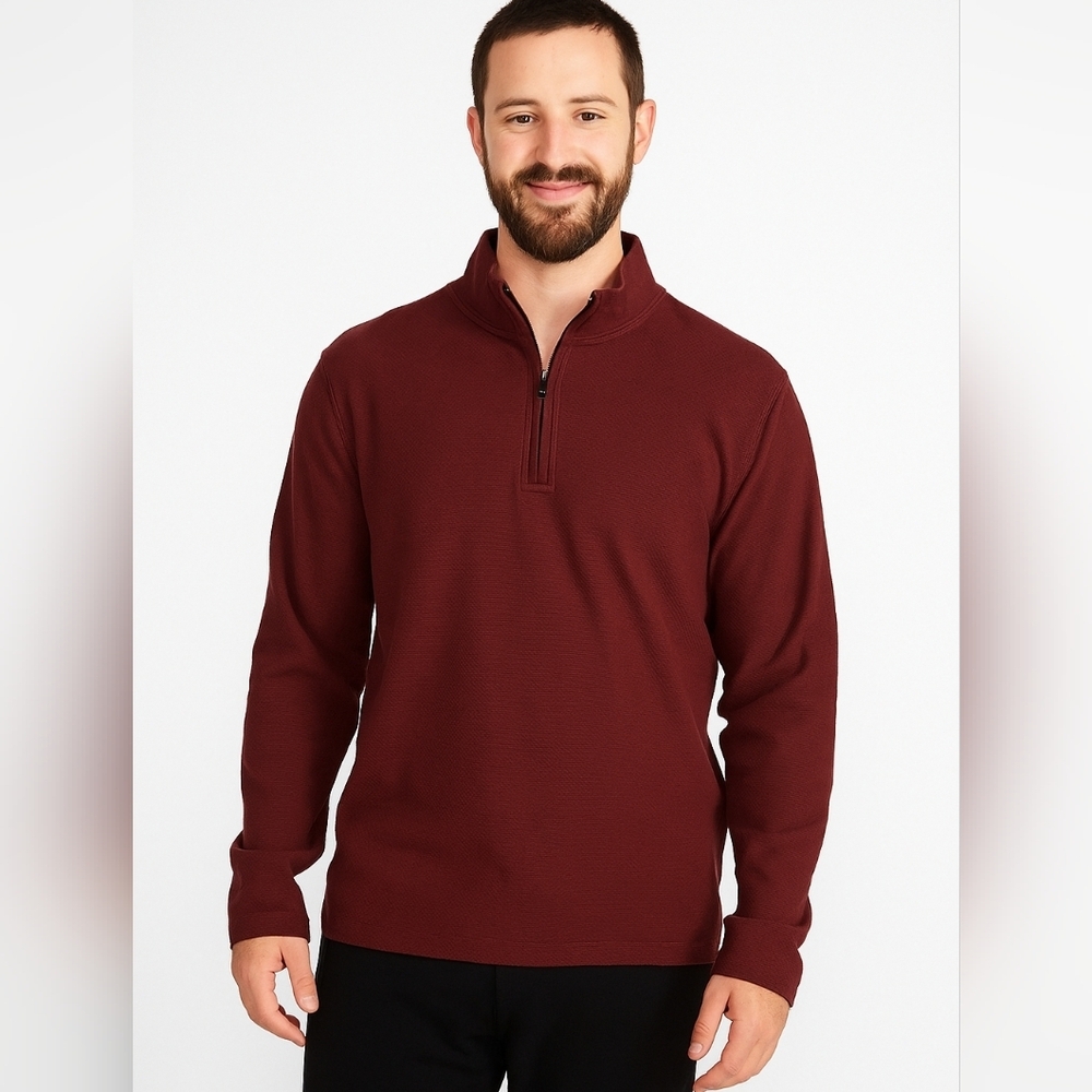 NWT Ted Baker/ Men's Burgundy Quarter-Zip Sweater/ Size US S